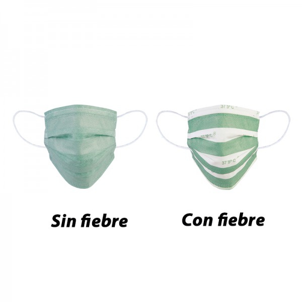 Mascarillas higiénicas reutilizables termosensibles: Cambian de color con el aumento de la temperatura (pack de 5 unidades)