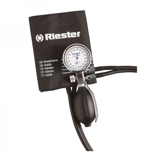 Tensiómetro aneroide Riester Minimus III con brazalete de velcro incluido (tres tamaños disponibles)