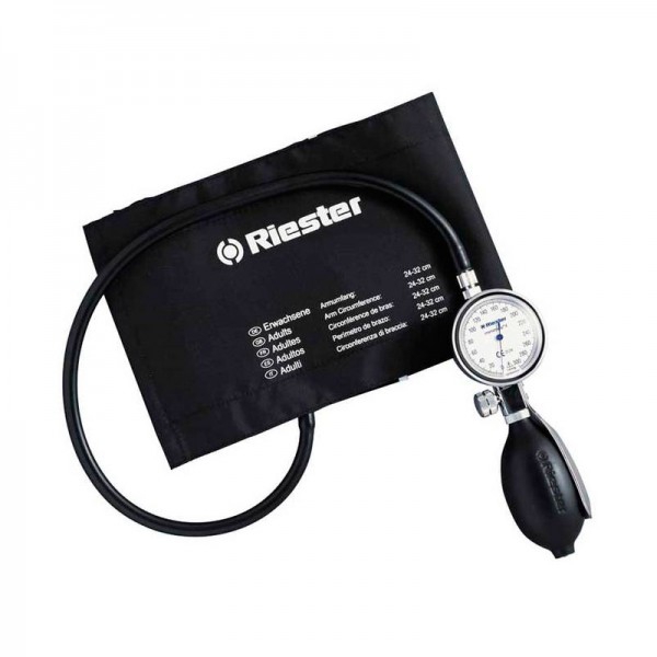 Tensiómetro aneroide Riester Minimus II negro, brazalete velcro (tres tamaños) Tensiómetro aneroide Riester Minimus II negro, brazalete velcro (tres tamaños)