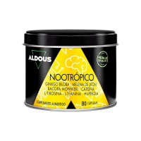 Nootrópico con Ginkgo Biloba, Melena de León, Cafeína, Bacopa, Tirosina, Teanina y Huperzia Serrata Aldous (80 cápsulas) Nootrópico con Ginkgo Biloba, Melena de León, Cafeína, Bacopa, Tirosina, Teanina y Huperzia Serrata Aldous (80 cápsulas)