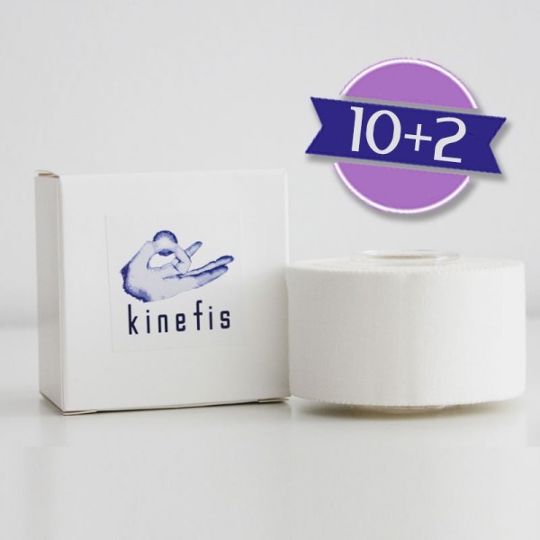 OFERTA 10+2: Tape Kinefis Excellent color Blanco 3,75 cm x 10 m