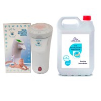 Pack Salud: Dispensador automático de gel Baby Safe + Gel Hidroalcohólico higienizante Kinefis (Garrafa 5 Litros)