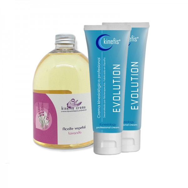 Pack Masaje Kinefis Relax: 2cremas Kinefis Evolution + Aceite de lavanda Kinefis: Gran efecto calmante, relajante y refrescante Pack Masaje Kinefis Relax: 2cremas Kinefis Evolution + Aceite de lavanda Kinefis: Gran efecto calmante, relajante y refrescante