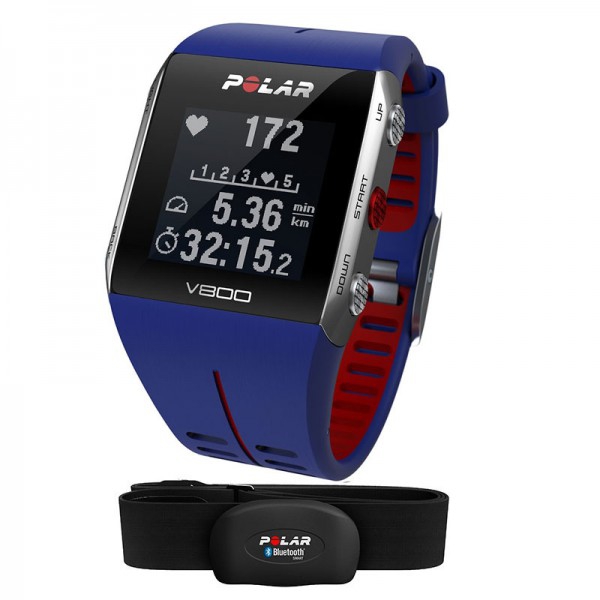 Pulsómetro Polar V800 GPS BLK HR (GPS integrado y H7) - Color Azul