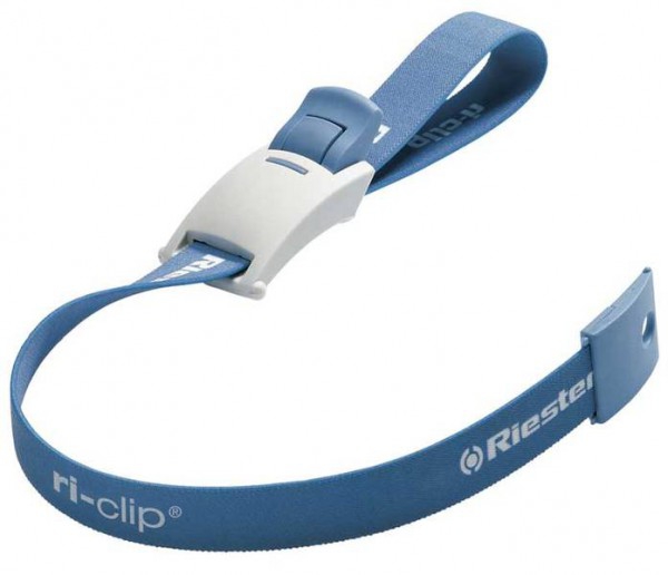 Torniquete hemostático Riester Ri-Clip® para comprensión del brazo: cinta con látex, en bolsa de PE