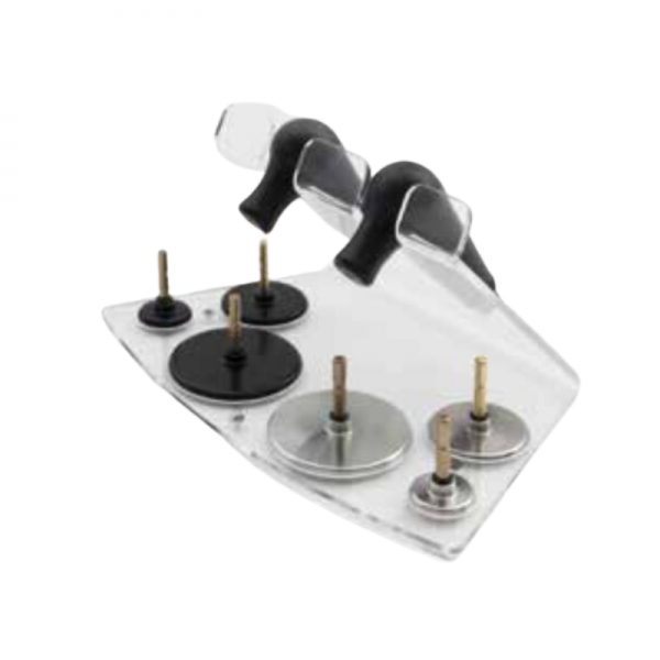 Soporte de plexiglás para accesorios de DiaCaRe 5000 y Tecar Beauty 6000 de Globus Soporte de plexiglás para accesorios de DiaCaRe 5000 y Tecar Beauty 6000 de Globus