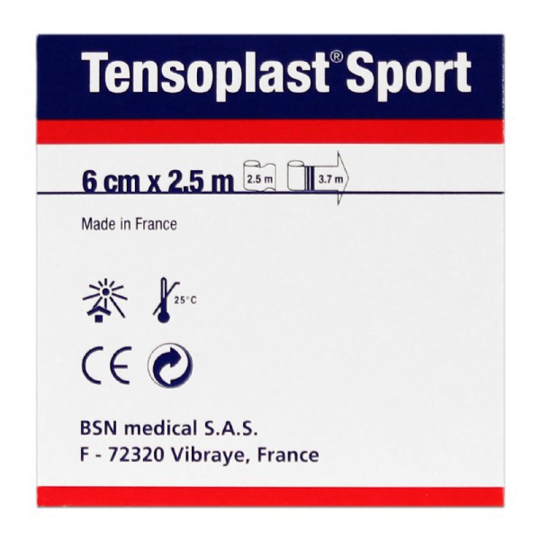 Tensoplast Sport 6 cm x 2,5 metros: Venda elástica adhesiva porosa Tensoplast Sport 6 cm x 2,5 metros: Venda elástica adhesiva porosa