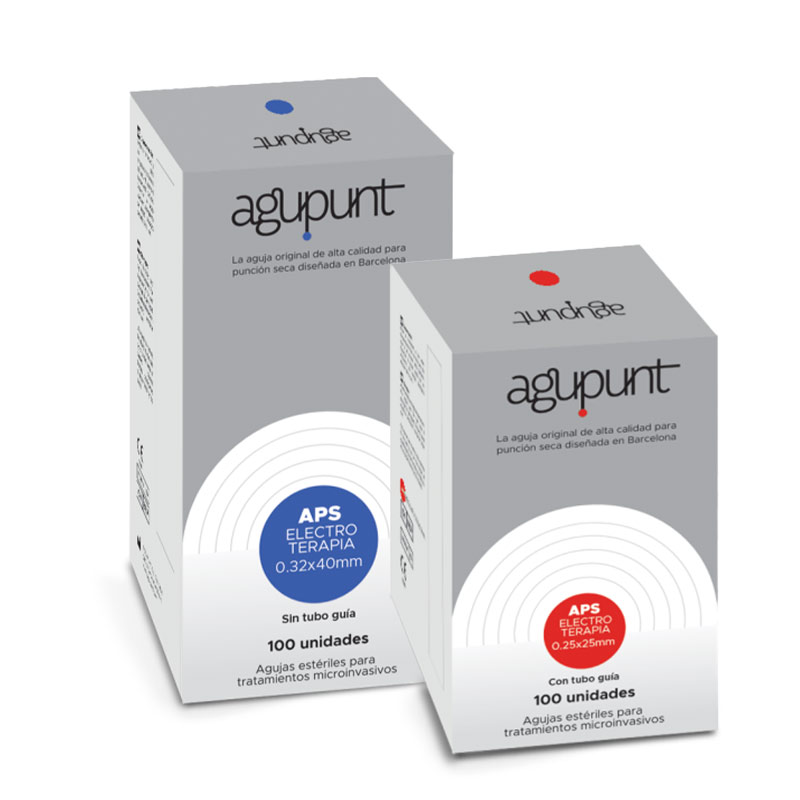Aguja Agupunt Electroterapia con tubo guía: Agujas diseñadas especialmente para tratamientos de electroterapia, entre ellas la técnica de electrólisis