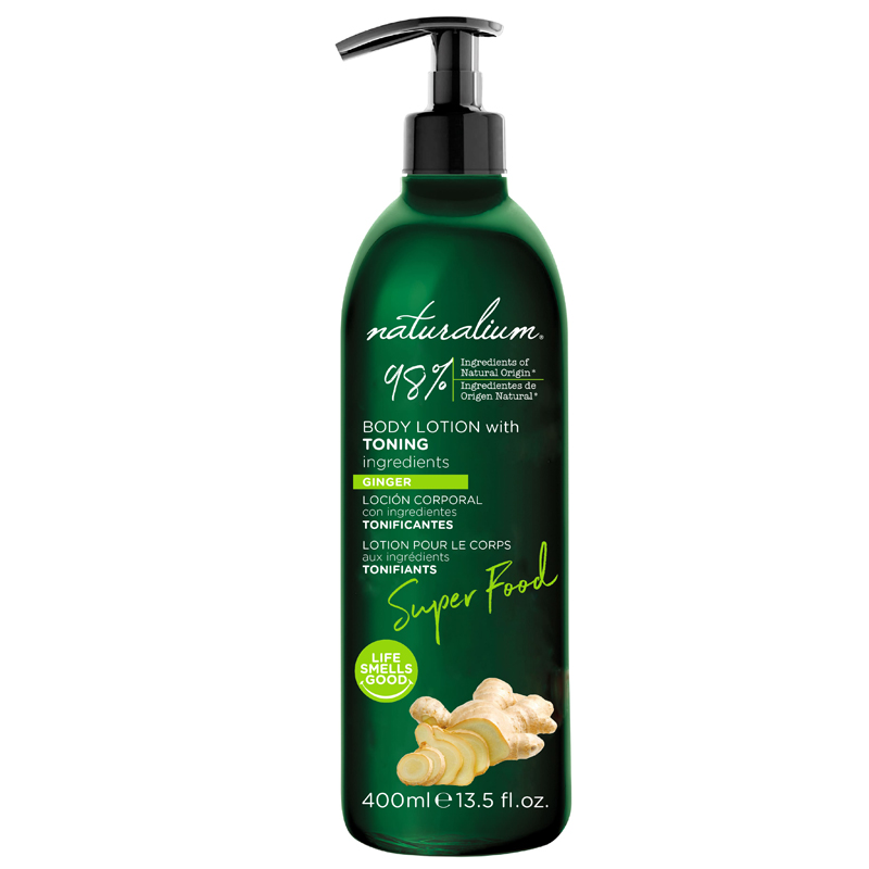 Loción corporal Ginger Naturalium Superfood (400 ml): efecto tonificante extra para cuidar tu piel