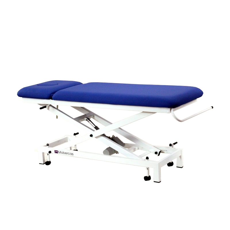 Camilla eléctrica para pediatría 62 cm: dos cuerpos, con subida recta sin desplazamiento lateral, barandillas, tapón facial y ruedas escamoteables