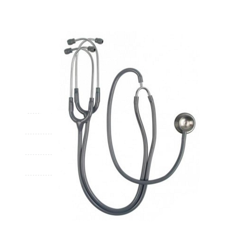 Fonendoscopio Riester para enseñanza Duplex: fabricado en acero inoxidable, de dos arcos, en caja expositora de cartón (color gris pizarra)