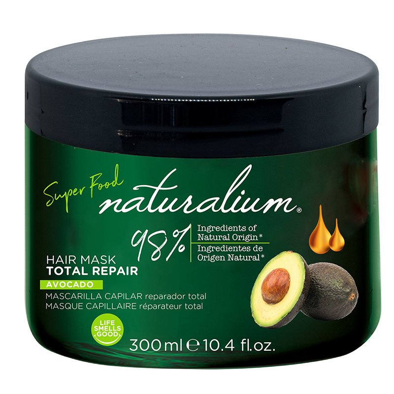 Mascarilla capilar con extracto de aguacate Naturalium Superfood (300ml): Con repair para fortalecer el cabello - Tienda Fisaude