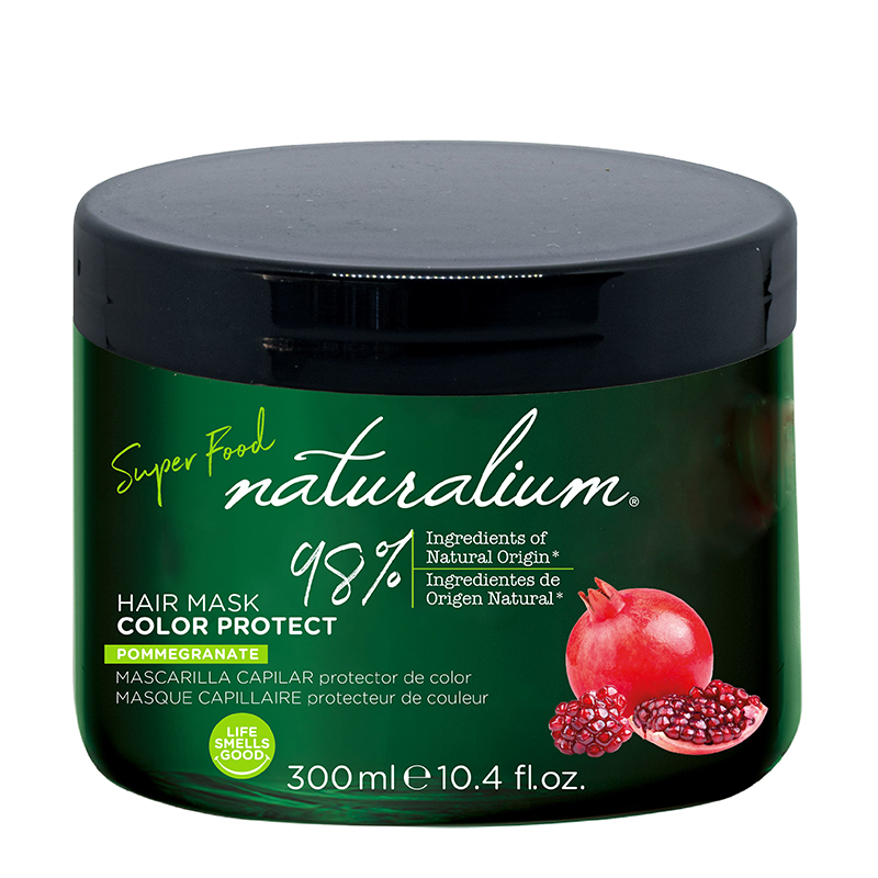 Mascarilla capilar con extracto de Granada Naturalium Superfood (300ml): Ideal para proteger y prolongar la intensidad del color