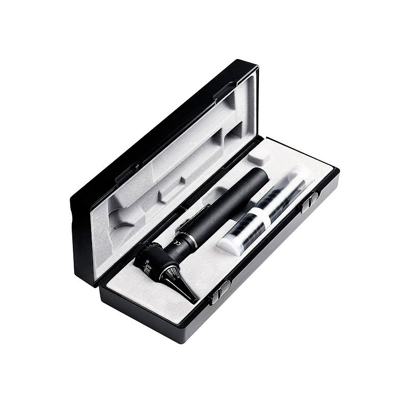 Otoscopio de bolsillo Riester ri-mini® de fibra óptica, XL de 2.5V en estuche (color negro)
