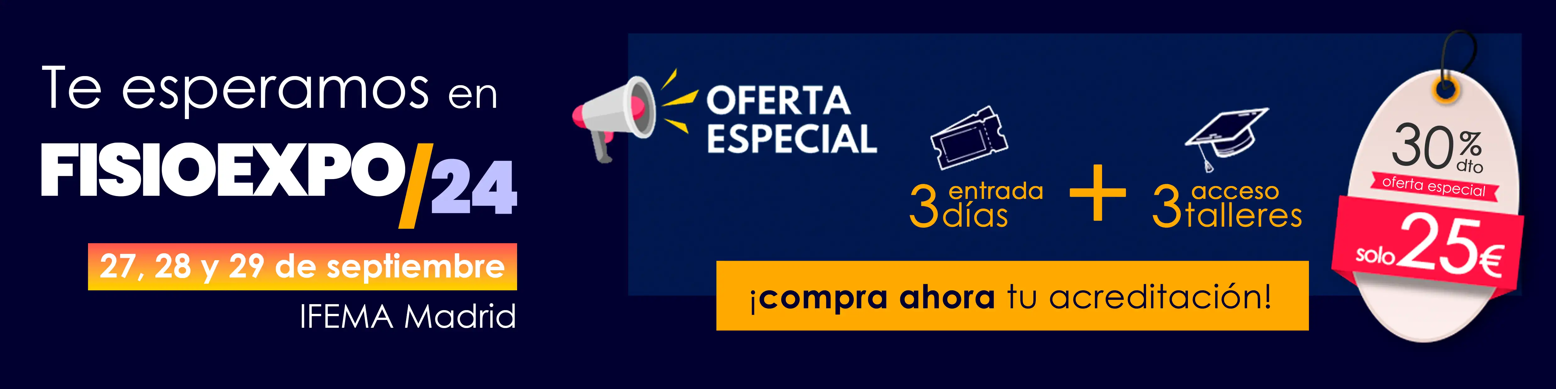 Oferta especial en su acreditación para FisioExpo 2024