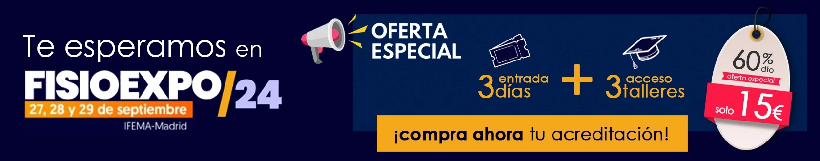 Oferta especial en su acreditación para FisioExpo 2024